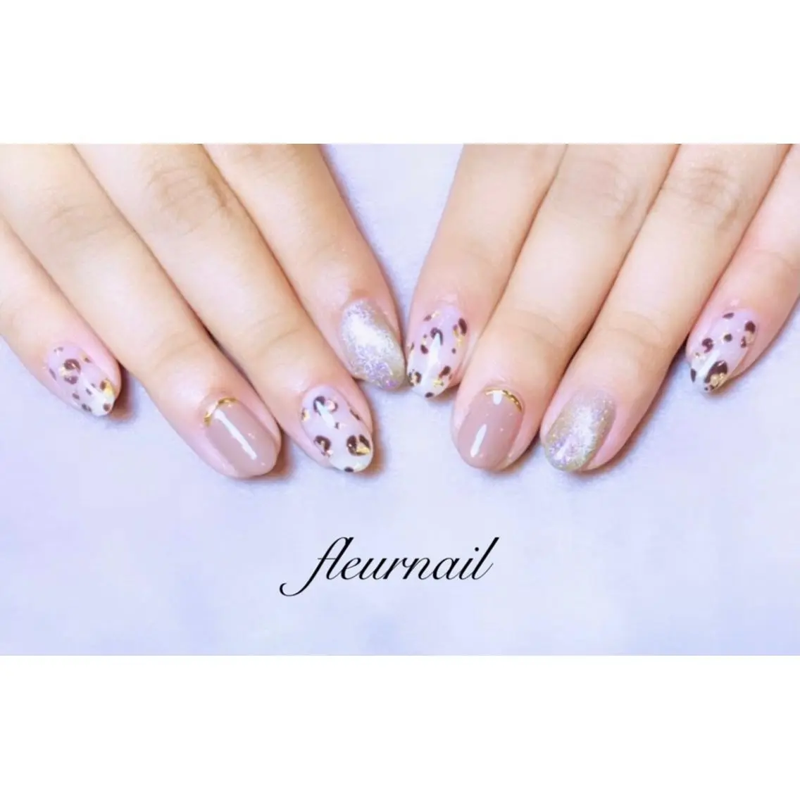 ネイル アニマル柄 ジェルネイル マグネットネイル パラジェル ハンドネイル fleurnail miuraのネイルデザイン