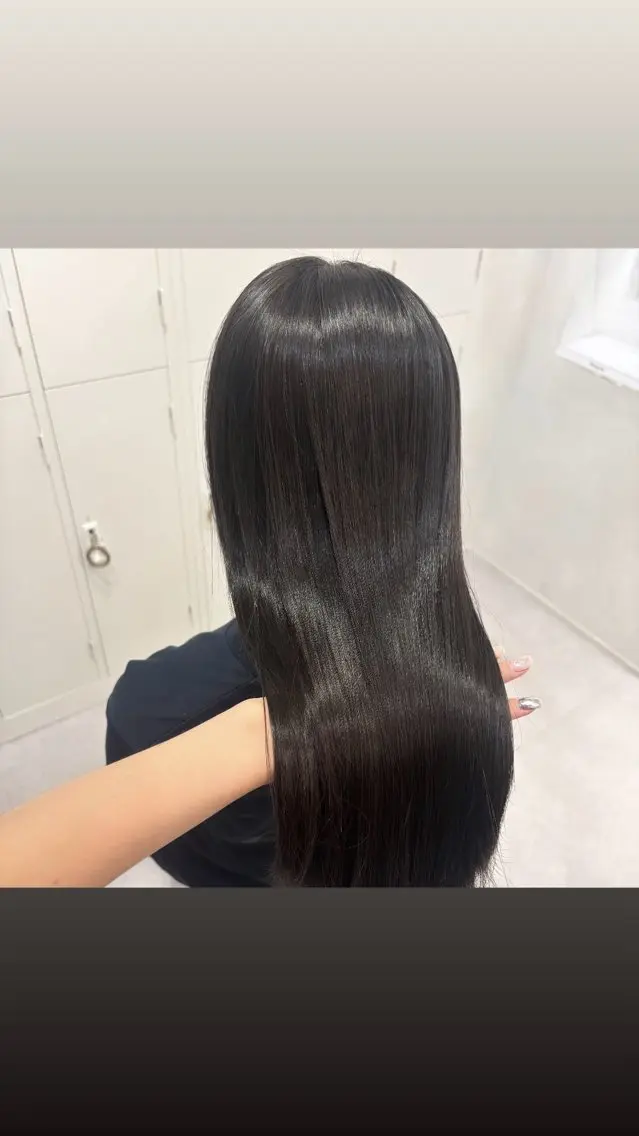ロング カット 縮毛矯正 トリートメント hina /髪質改善/カラーのヘアスタイル