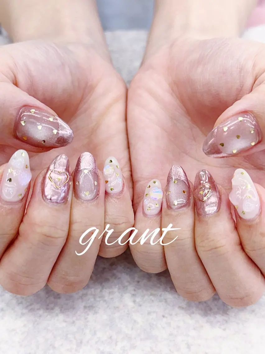 ネイル ミラーネイル シンプルネイル ハンドネイル nailsalon grantのネイルデザイン
