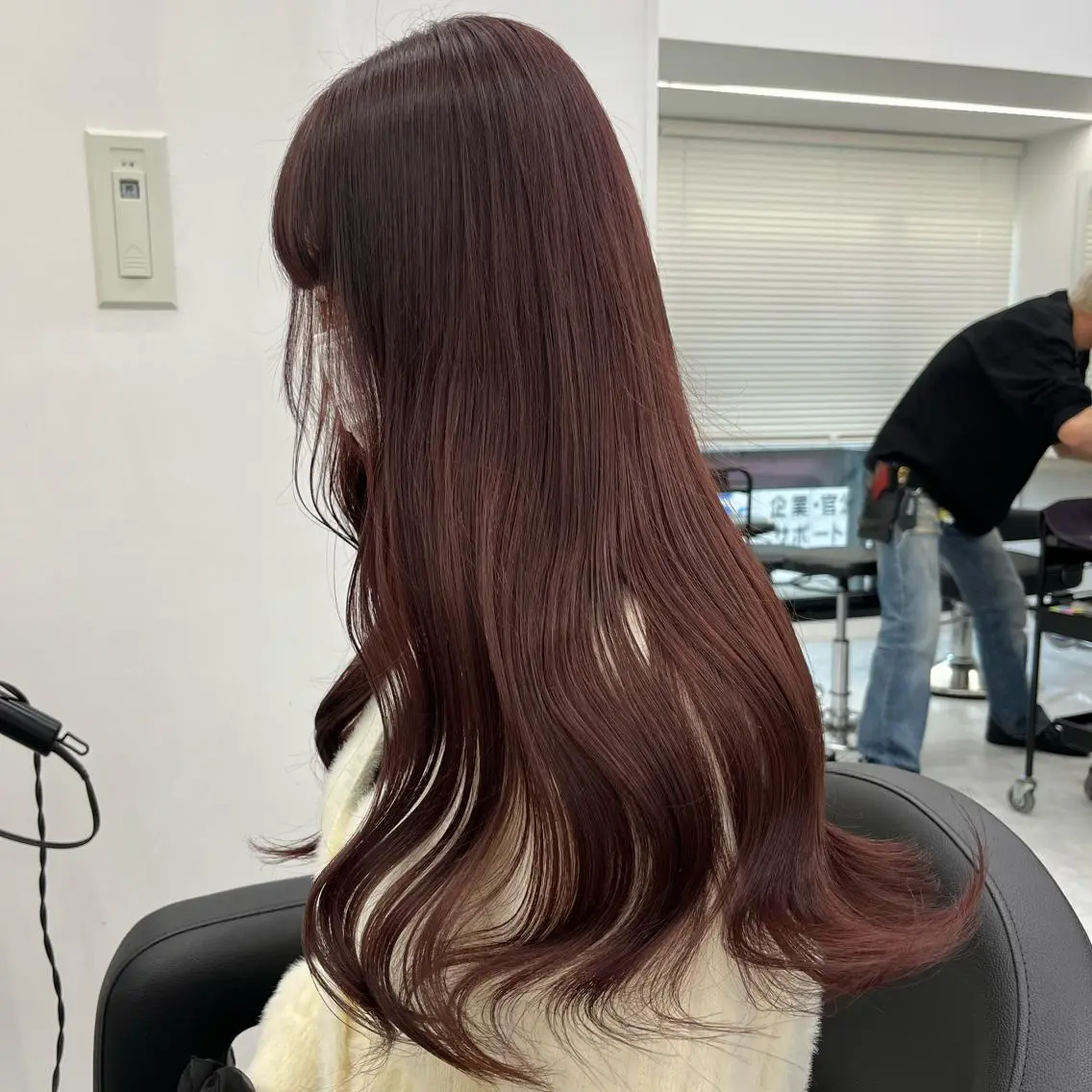 ロング ヘアカラー トリートメント ヘッドスパ ヘアセット 🍒韓国暖色ヘア NO.1🍒🪽のヘアスタイル