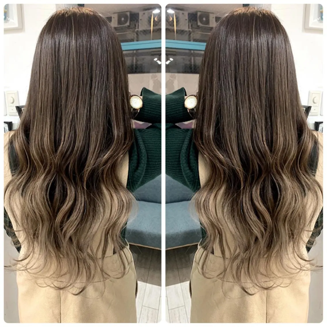 ロング カラー カット ヘアカラー 京都大人女性ショート 徒歩1分/秋山のヘアスタイル