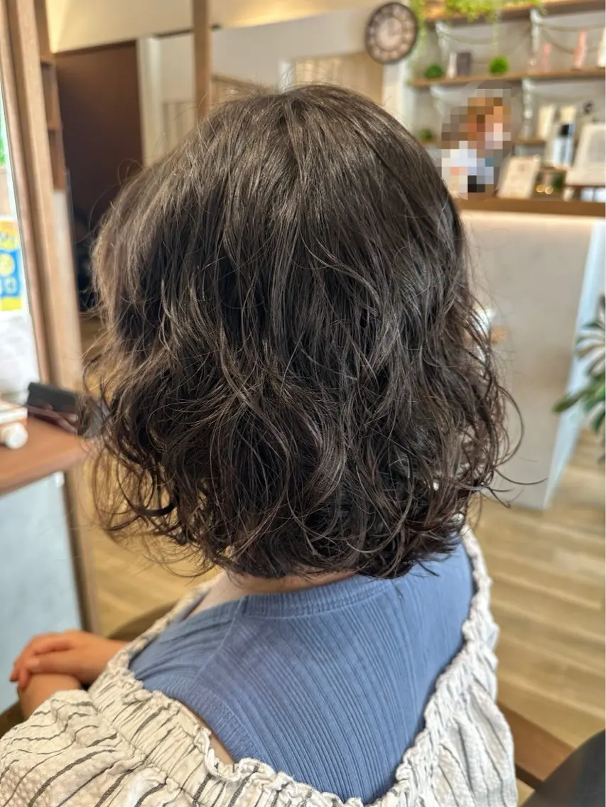 ショート パーマ ボブ カット パーマ cheveux門仲 Hikaruのヘアスタイル
