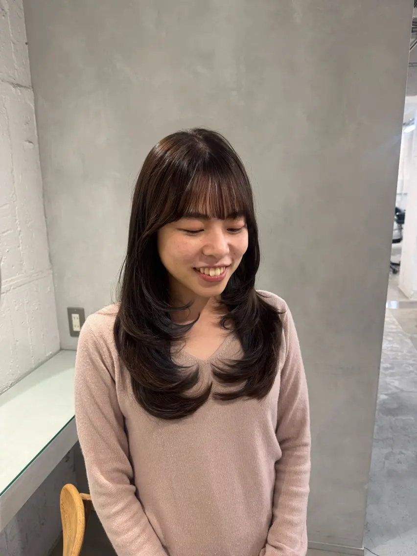 セミロング カット ヘアセット 新宿/顔周りカット +レイヤー＝しずく♩のヘアスタイル