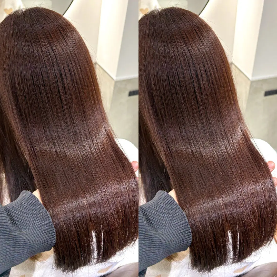 セミロング カラー 髪質改善 縮毛矯正 トリートメント ヘアカラー トリートメント 髪質改善 縮毛矯正/ レイヤー/銀座/本木のヘアスタイル