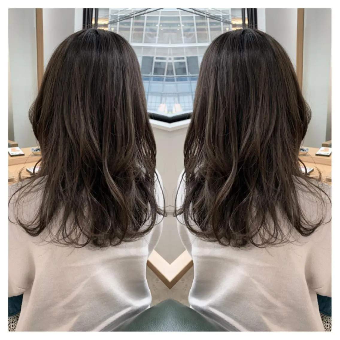 ミディアム カラー カット ヘアカラー トリートメント 村山 茉衣のヘアスタイル