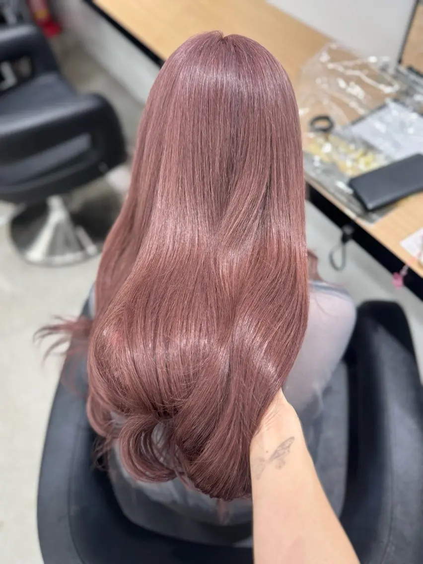 セミロング カラー ヘアアレンジ ヘアカラー トリートメント ヘッドスパ ヘアセット 🤍淡色ピンク&ラベ ンダーYUKI🤍のヘアスタイル