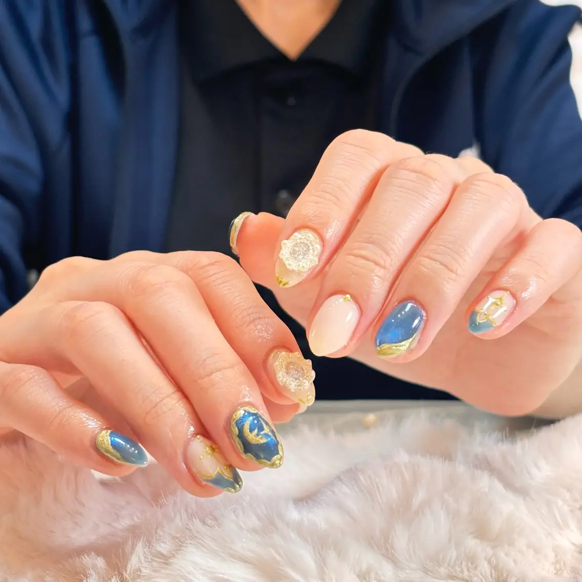 ネイル 桜ネイル 長さ出し フレンチネイル 韓国ネイル マグネットネイル ハンドネイル Kiwami nailsalonのネイルデザイン