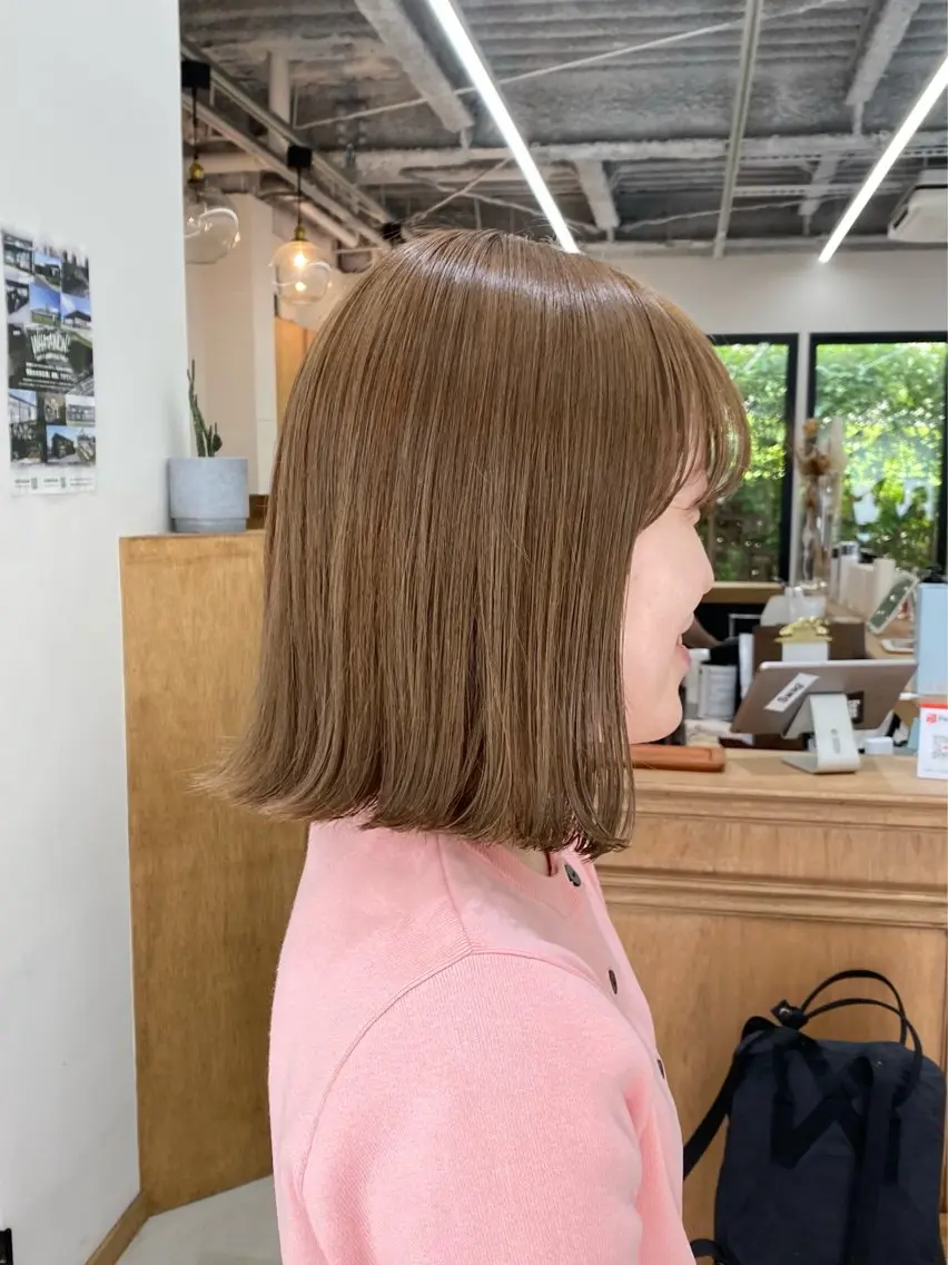 ミディアム カラー ヘアアレンジ カット ヘアカラー トリートメント ハル🌸柔色/ ブリーチなし/艶髪のヘアスタイル