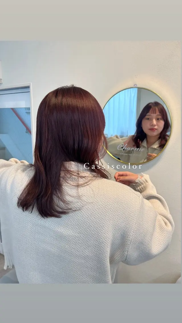 ミディアム カラー カット ヘアカラー トリートメント 佐藤 瑚碧のヘアスタイル