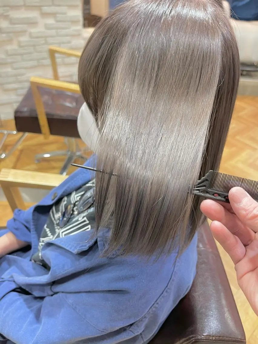 【💋ご新規様価格★髪質改善プレミアムTr💋】カット+ダメージレスカラー+髪質改善プレミアムTr+仕上げアイロン付きの写真