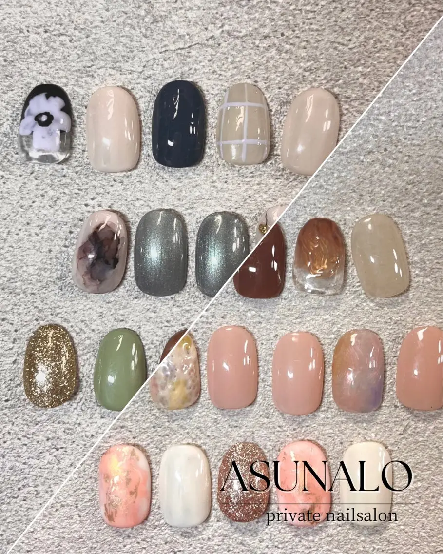 オフなし　定額ニュアンスデザインsimple(両手4本アート)60分の写真