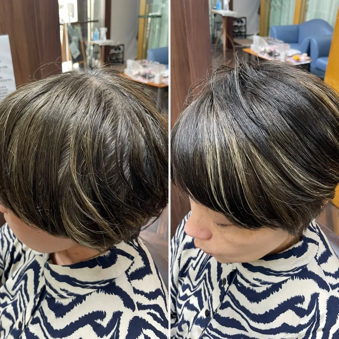 ショート ハイライト トリートメント katae sayoriのヘアスタイル