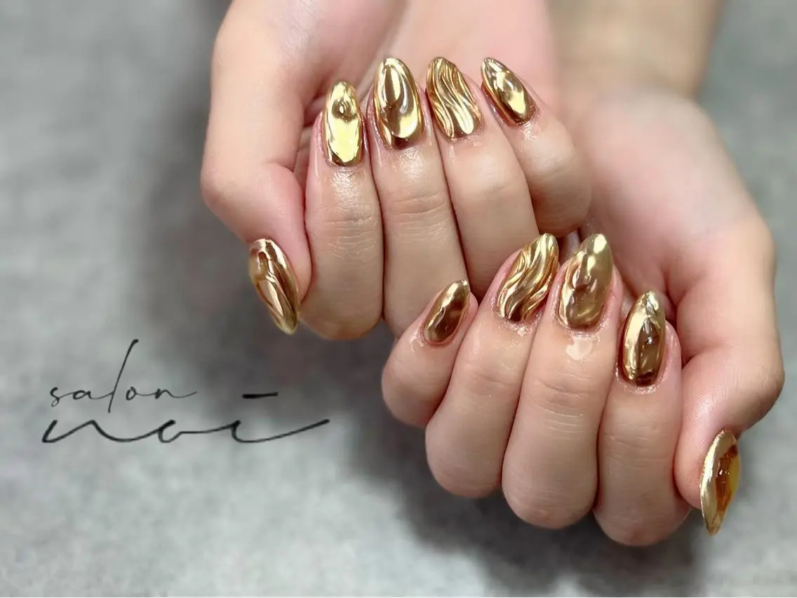 ネイル ミラーネイル ハンドネイル salon noiのネイルデザイン
