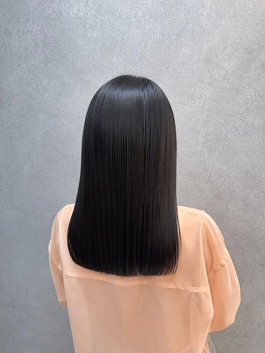 セミロング カット 縮毛矯正 【𝐀𝐬𝐡大森】 石崎竜祐のヘアスタイル