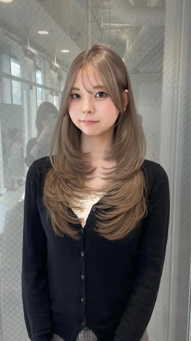 ロング カラー カット ヘアカラー トリートメント レイヤーカット/ ハッシュカット/果恋のヘアスタイル