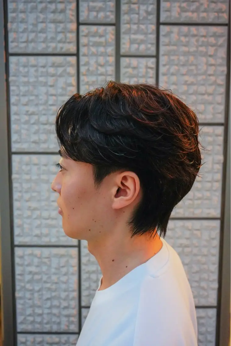 ミディアム パーマ メンズ カット パーマ メンズパーマ 赤司 泰樹のヘアスタイル