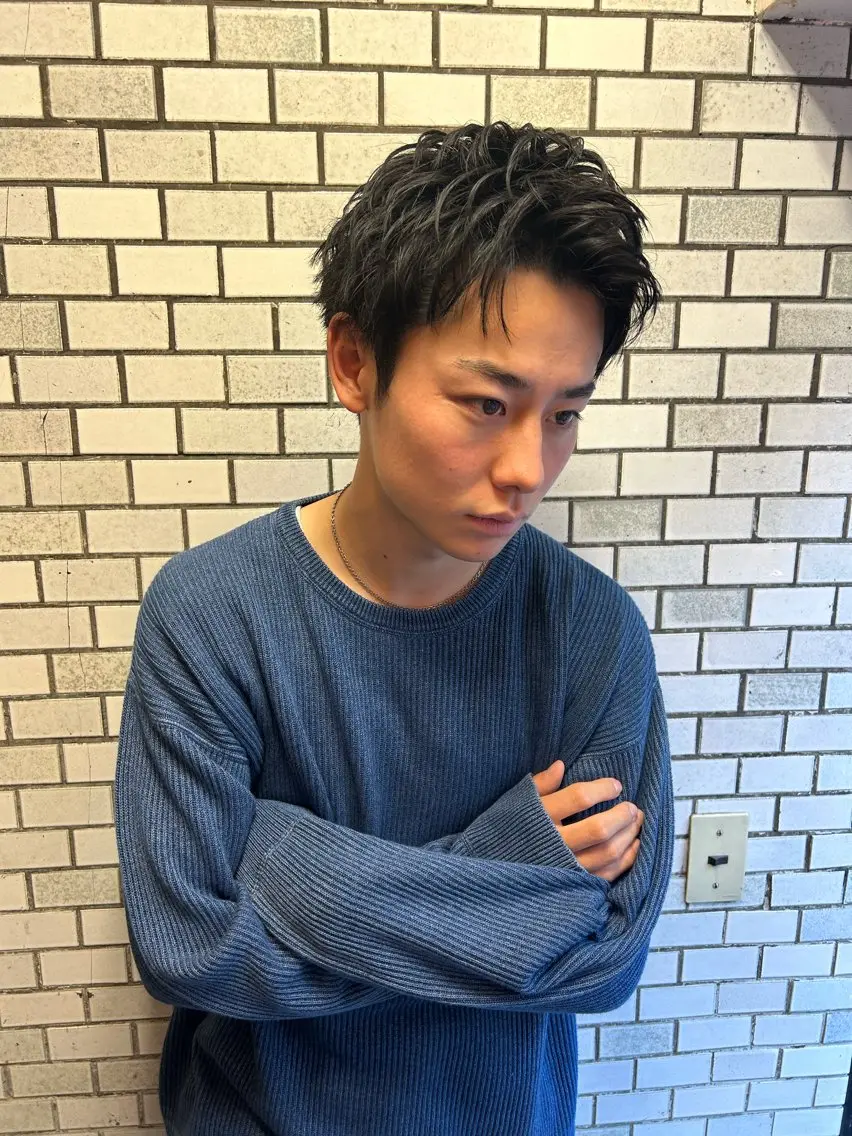 ショート メンズ メンズブリーチ メンズハイライト メンズインナーカラー メンズパーマ プードルパーマ カット 💈メンズ短髪特化 ✂︎伊藤大輝💈のヘアスタイル