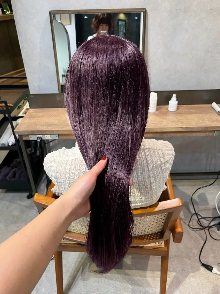 ワンカラー+髪質改善水素トリートメント🫧 パサつきを抑え水分たっぷりの髪の毛に✨ヘッドマッサージ付き💆♀️♡♡の写真