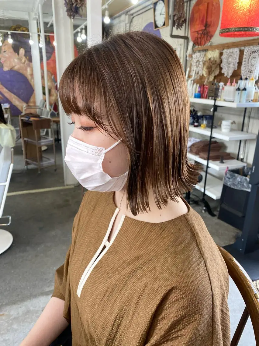 ブリーチしないWカラーマロンブラウン系の写真