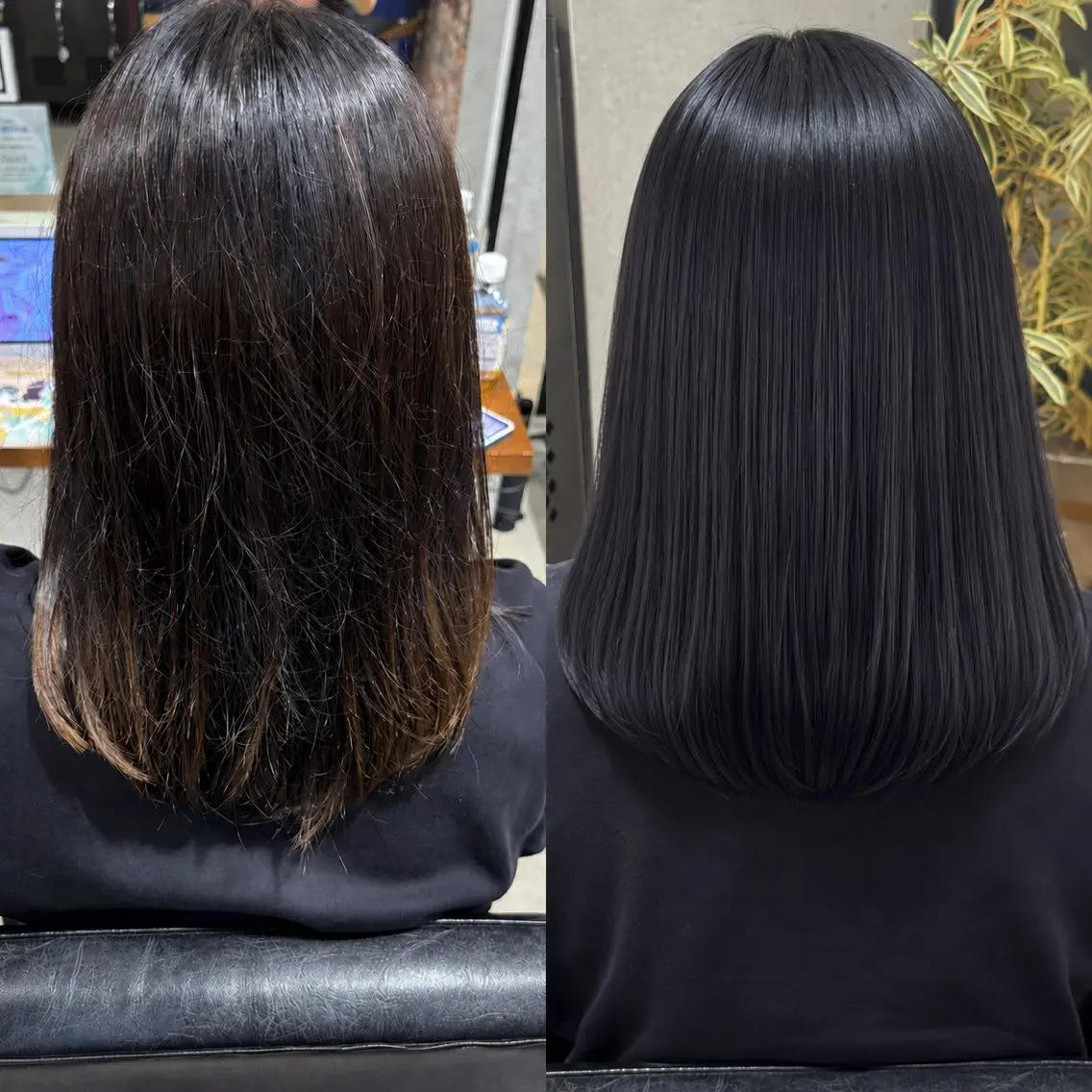 カラー 黒髪 ブルーカラー ブルーブラック 透明感カラー ヘアカラー 透明感カラー🫧 AOのヘアスタイル