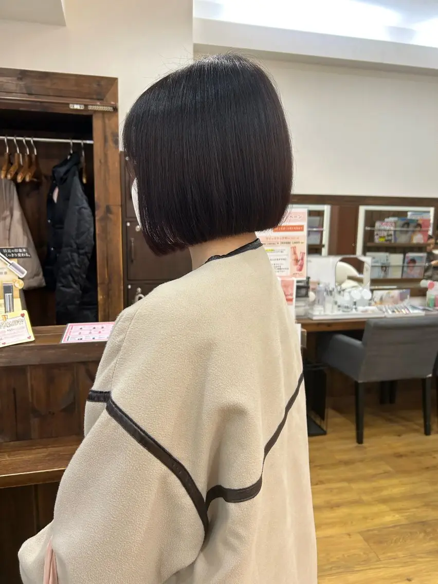 ショート 切りっぱなしボブ ボブ カット 🦋メンズカット/パ ーマモデル紀輔🦋のヘアスタイル