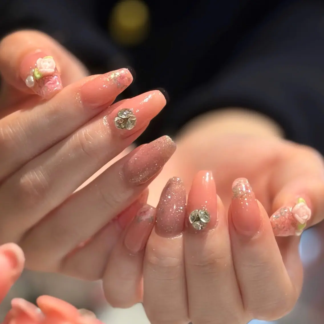ネイル 春ネイル yume 🎀大人ガーリー🎀のネイルデザイン