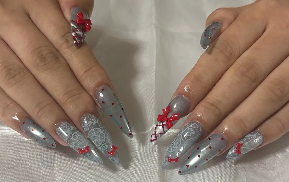 ネイル ブルー nail salon geeのネイルデザイン