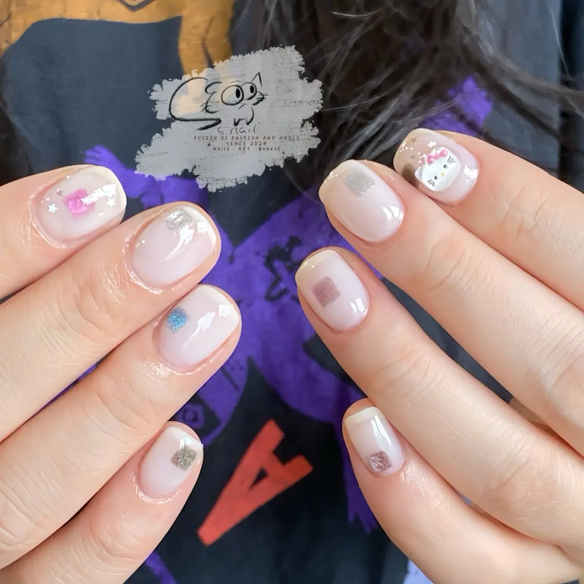 ネイル チークネイル フレンチネイル グラデーション マグネットネイル ワンカラーネイル S.nail _のネイルデザイン