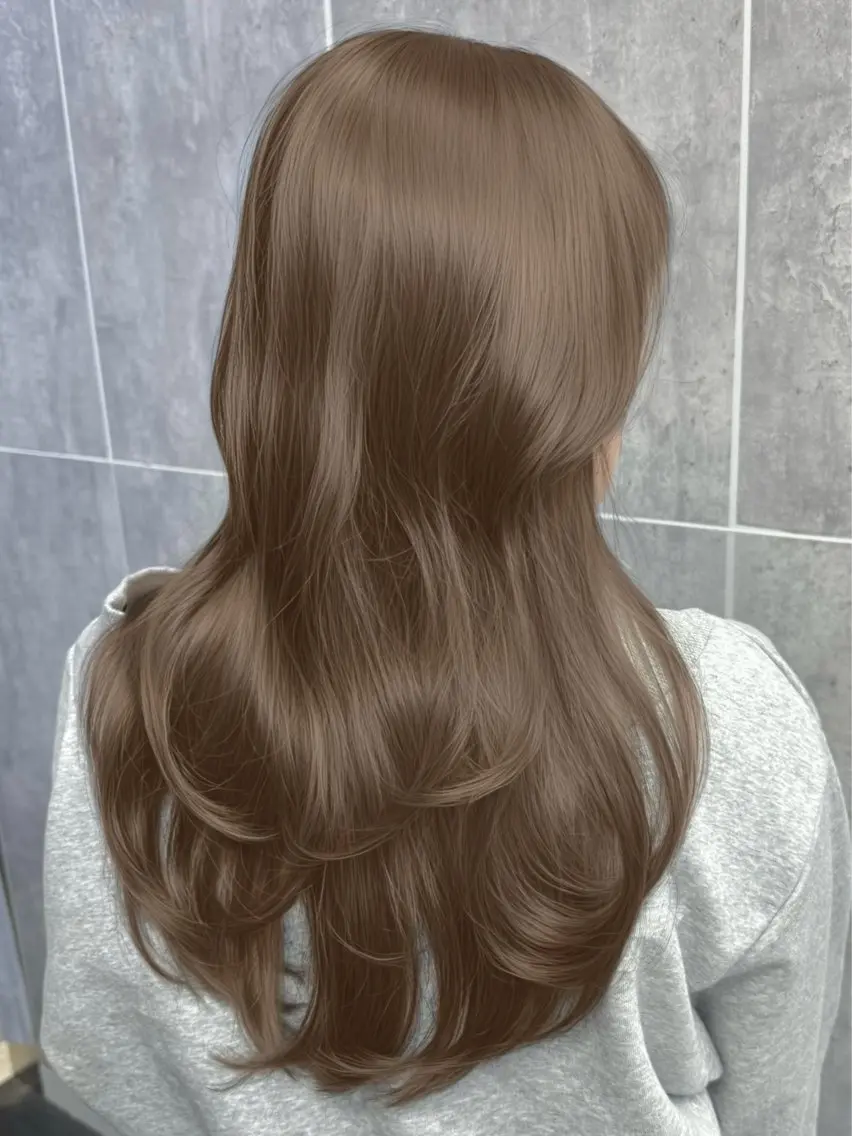ロング カラー ヘアカラー トリートメント 顔まわりの神様✨ 透明感カラー藤嶋秀幸のヘアスタイル