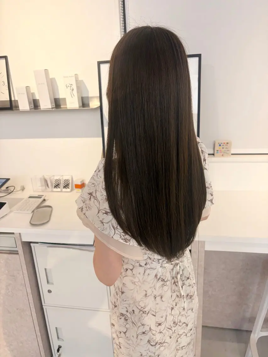 ロング カット ヘアカラー トリートメント ✨色持ちの良い艶 カラー✨蟹江真世のヘアスタイル