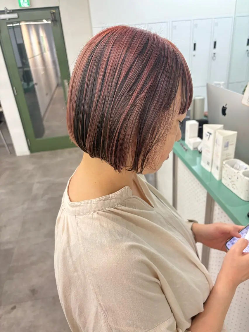ショート カット ヘアカラー 綾乃/デザインカラー /ハイトーン/ボブのヘアスタイル