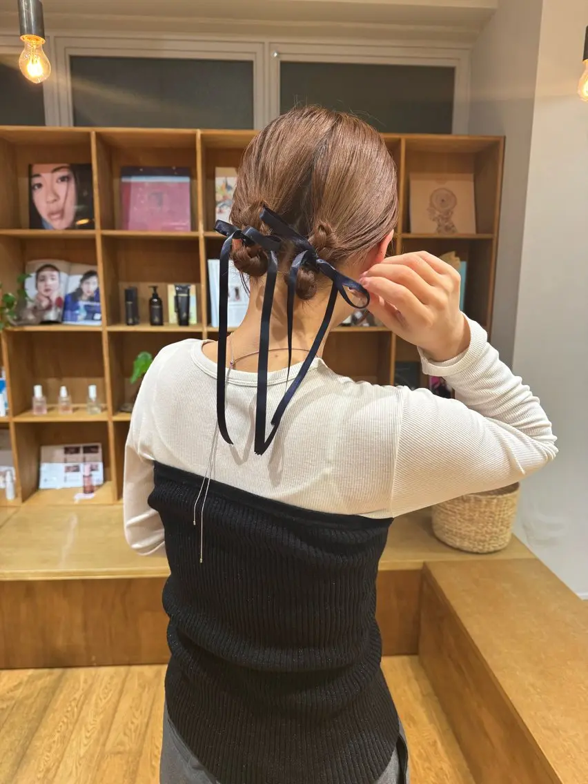 ミディアム ヘアアレンジ 🎗️【ヘアセット 美眉】吉川玲🎗️のヘアスタイル