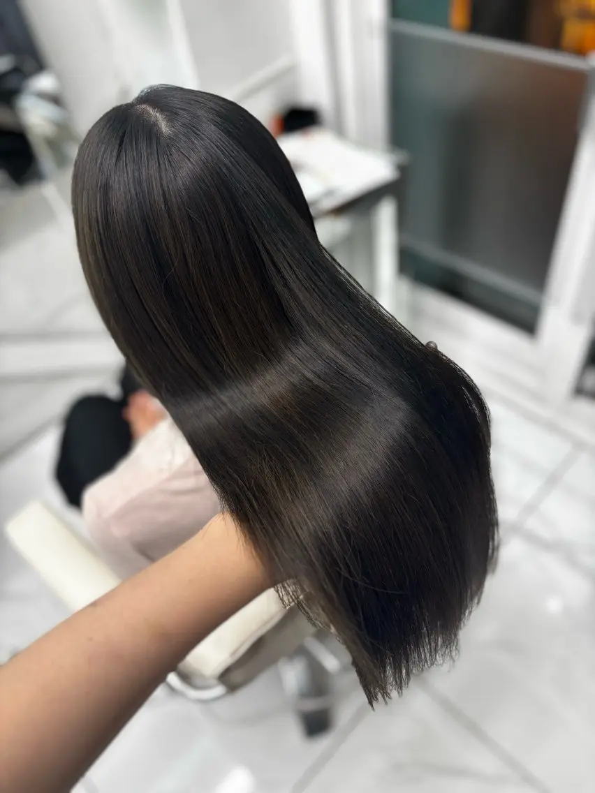 ロング カット ヘアカラー トリートメント ヘッドスパ 透明感ツヤカラー/ 縮毛矯正/静岡のヘアスタイル