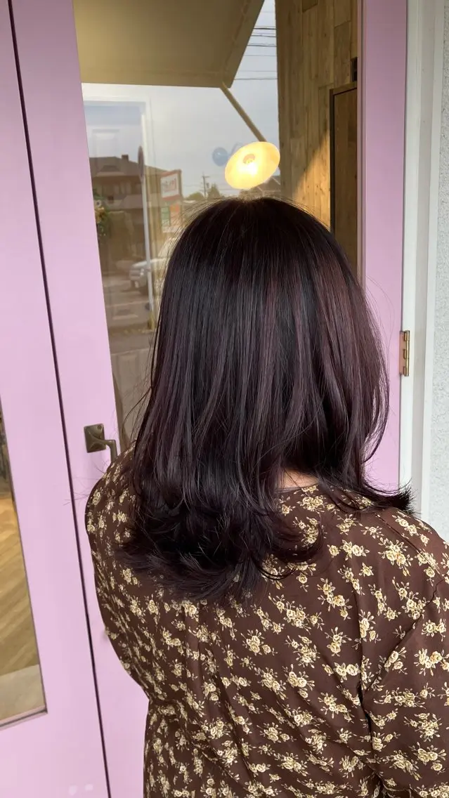 ミディアム カラー ピンクカラー ヘアカラー 藤田 七海のヘアスタイル
