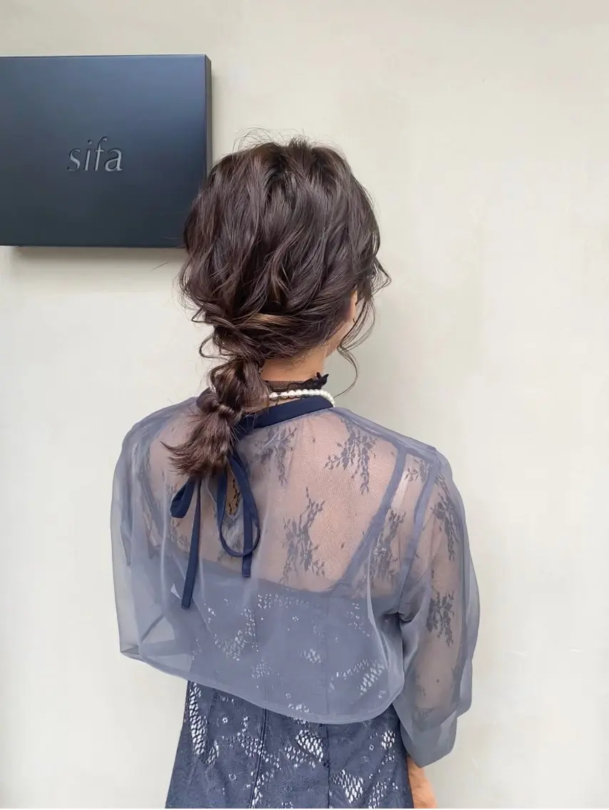 ロング ヘアアレンジ 結婚式・ブライダル ヘアセット 林 瑠夏のヘアスタイル