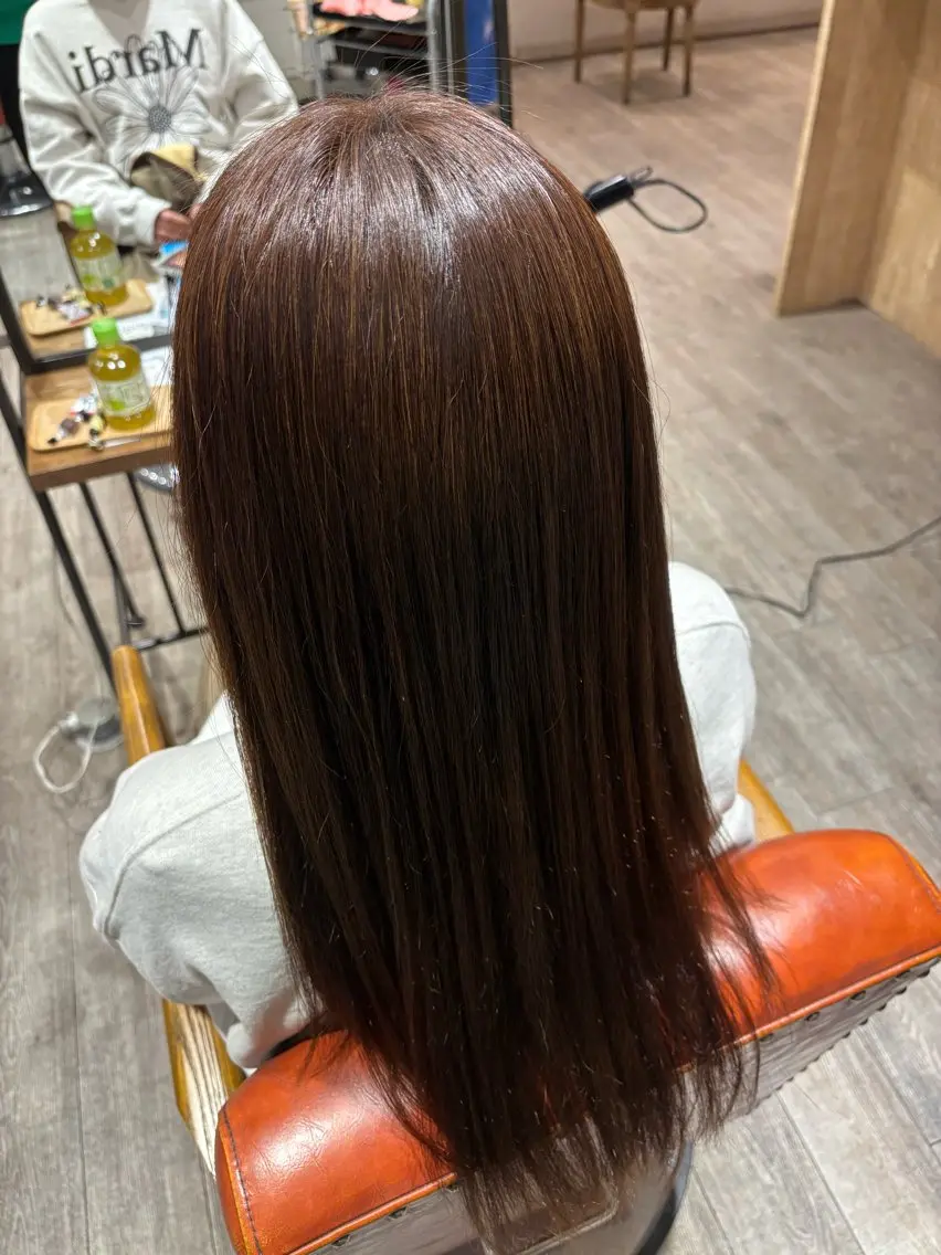 ロング 縮毛矯正 トリートメント 河田 綺香のヘアスタイル