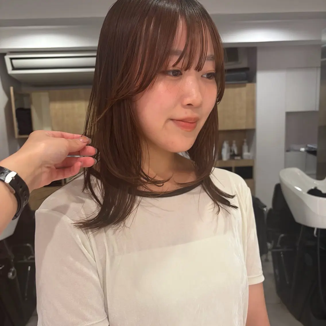 ミディアム レイヤーカット rin 京都美容室のヘアスタイル