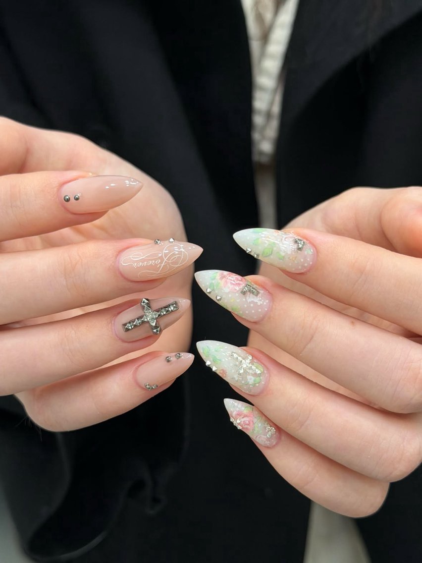 ネイル 長さ出し ジェルネイル 持ち込み ネイルチップ ハンドネイル Kaki ちゃんのネイルデザイン