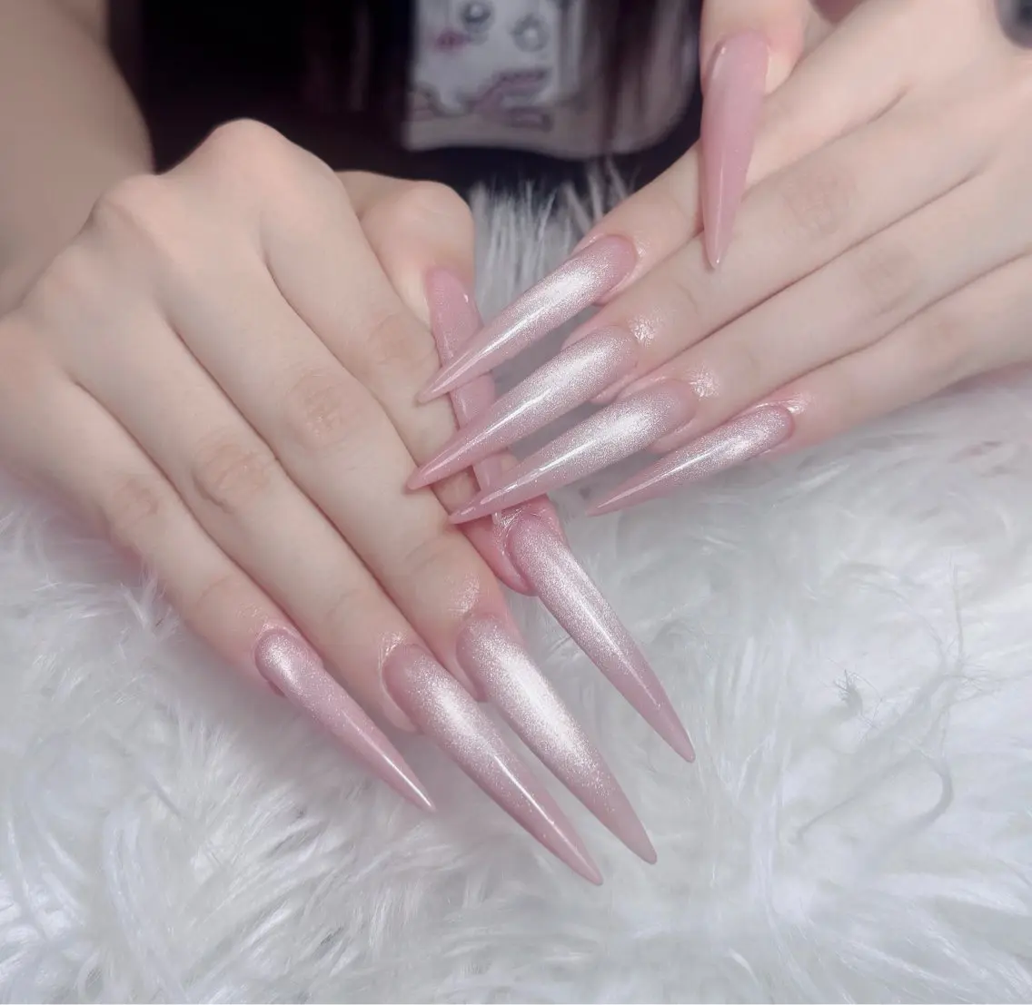 ネイル チークネイル 長さ出し フラッシュネイル フレンチネイル グラデーション ハンドネイル Lenie Nail Salonのネイルデザイン