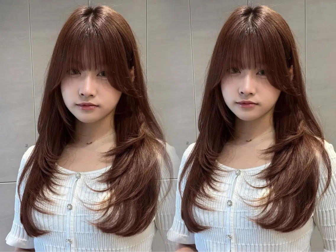 ロング カラー 田中 柚莉愛のヘアスタイル
