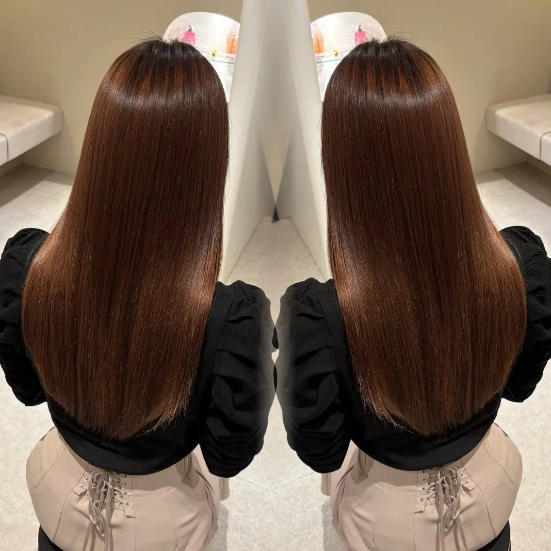 【同時施術可❤️🔥】カット+カラー+超高濃度水素ストレート+トリートメントの写真