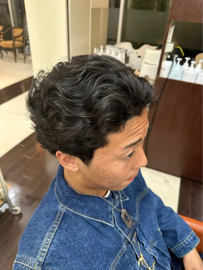 ショート カラー パーマ メンズ カット パーマ ヘアセット 成田No.1 メンズヘア/清和武虎のヘアスタイル