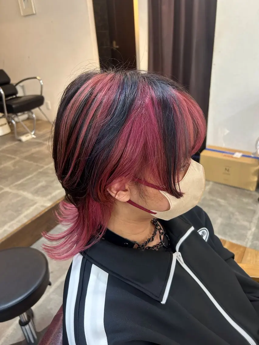 ミディアム カラー メンズ デザインカラー Cecil hair なんば店のヘアスタイル