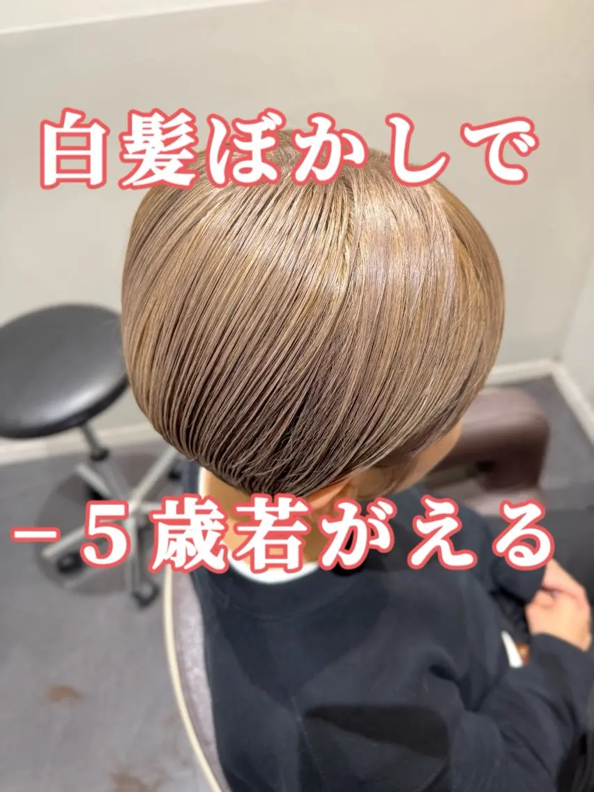 ショート カラー 🟩白髪ぼかし ショート/大司のヘアスタイル