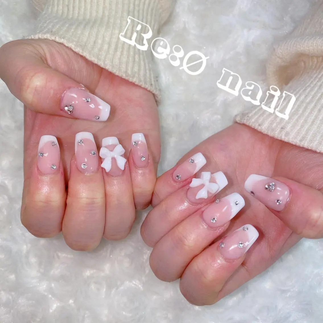 ネイル ストーンネイル ハンドネイル Re:Ø nail 🩵TSUJIのネイルデザイン