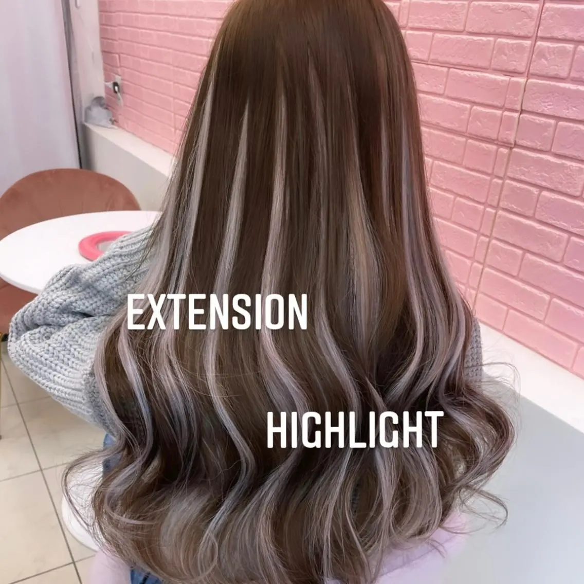 ロング カラー エクステ🩵ブリーチ 韓国ヘア🩵KAEのヘアスタイル