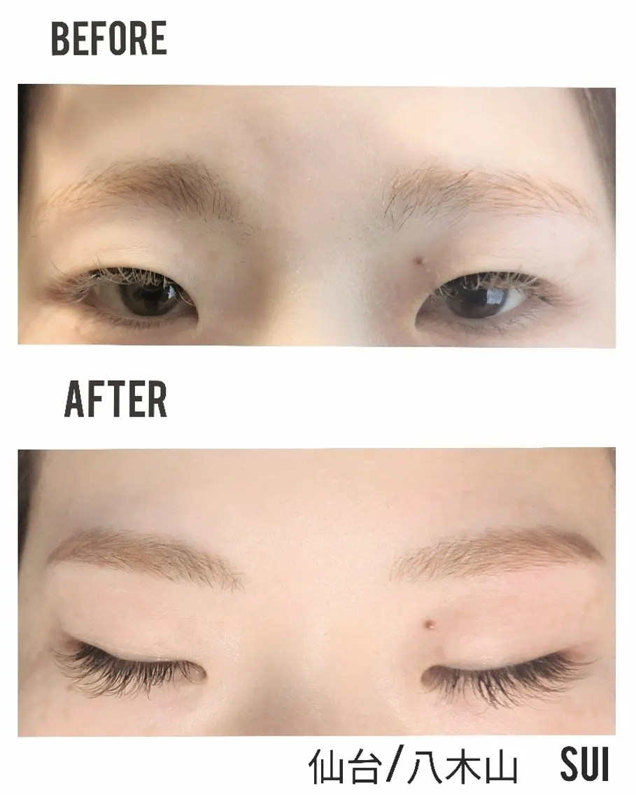 似合わせ眉デザイン+WAX+パーマ＋毛量調整＋メイク提案の写真