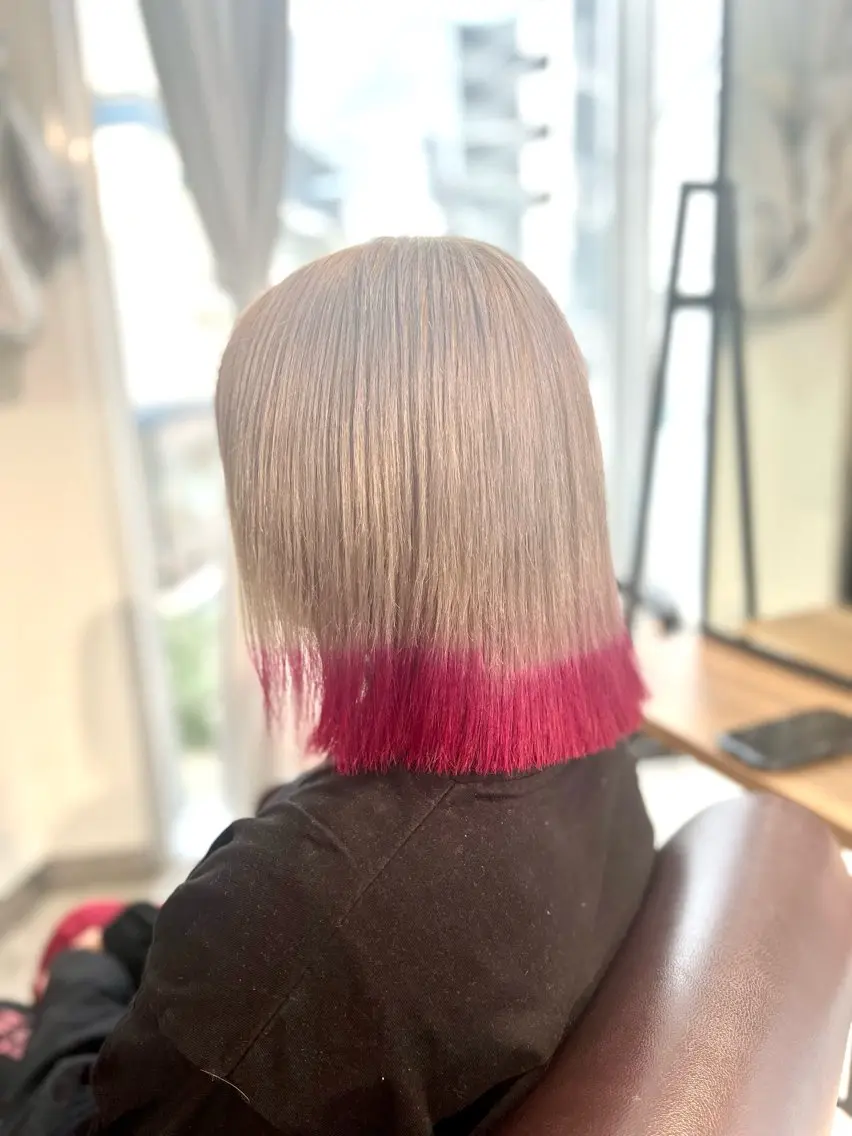 ミディアム カラー ヘアアレンジ ヘアカラー トリートメント ヘアセット 🌈インナーカラー ‘ショウマ’🌈のヘアスタイル