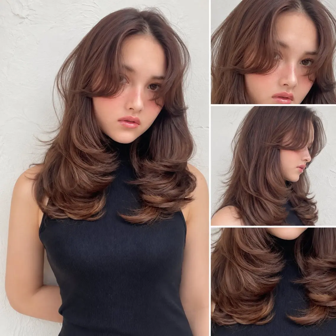 ミディアム カラー カット ヘアカラー トリートメント 🦋韓国風レイヤー/ 艶髪矯正🦋凛太郎のヘアスタイル