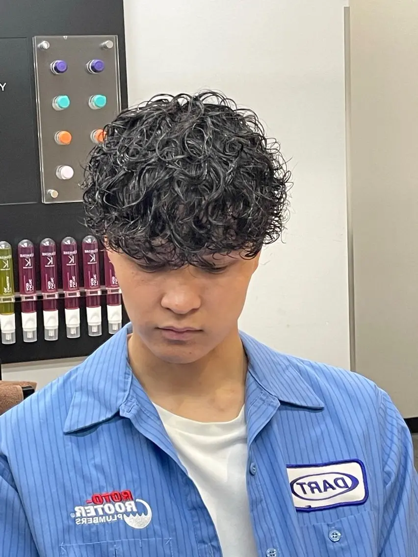 ショート パーマ メンズ カット パーマ 【men's Lapis横浜】海人のヘアスタイル